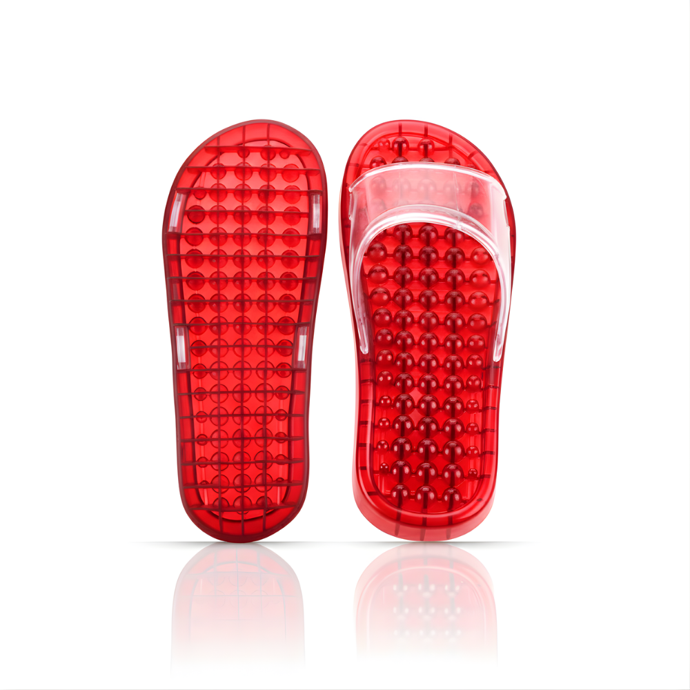 SSBO Sandal Pijat Refleksi Terapi Warna Merah – Sandal Kesehatan Elegan, Anti Selip & Nyaman Dipakai Harian
