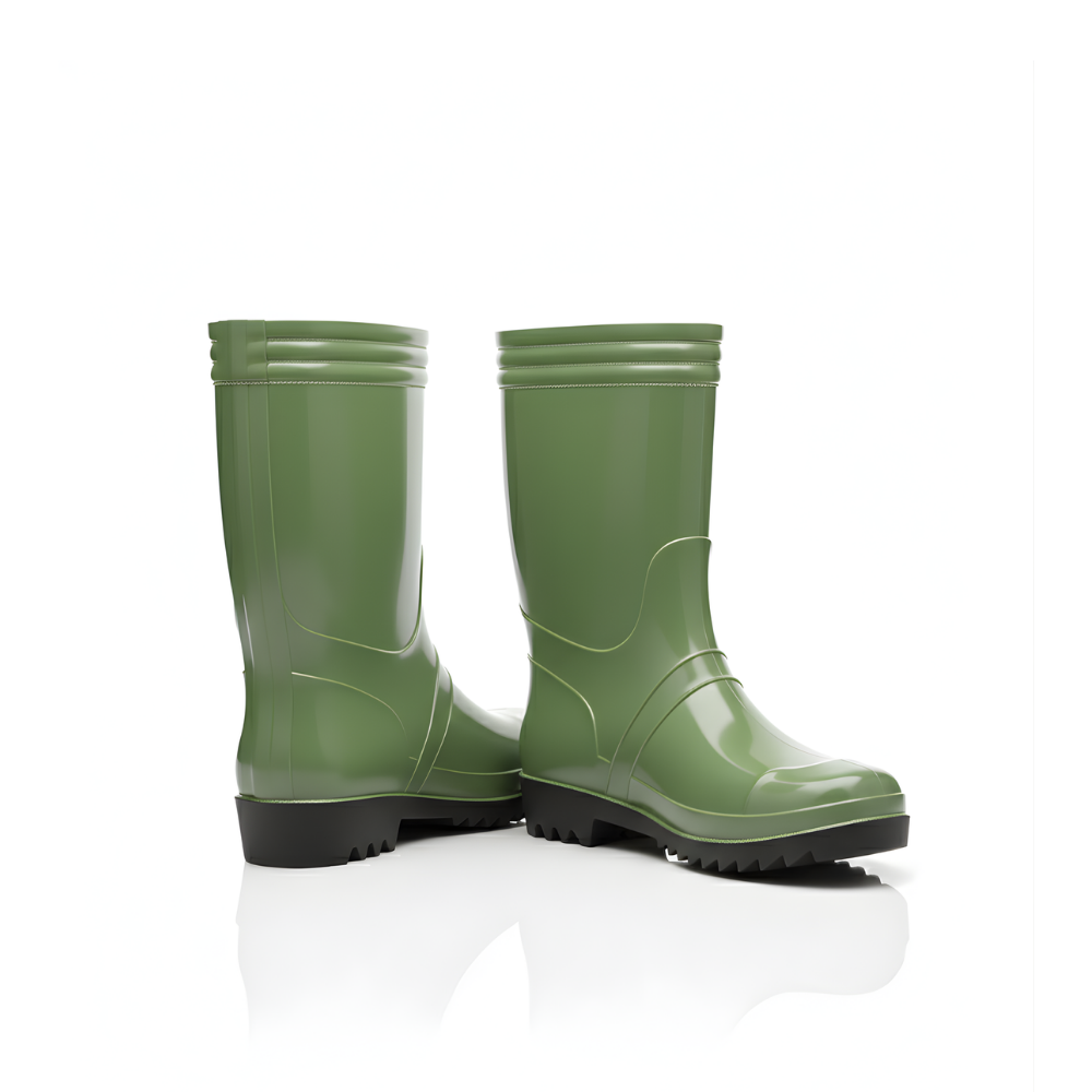 Sepatu Boot Karet Warna Hijau Anti Air & Anti Slip – Tinggi 25 cm, Kuat, Lentur & Nyaman Dipakai