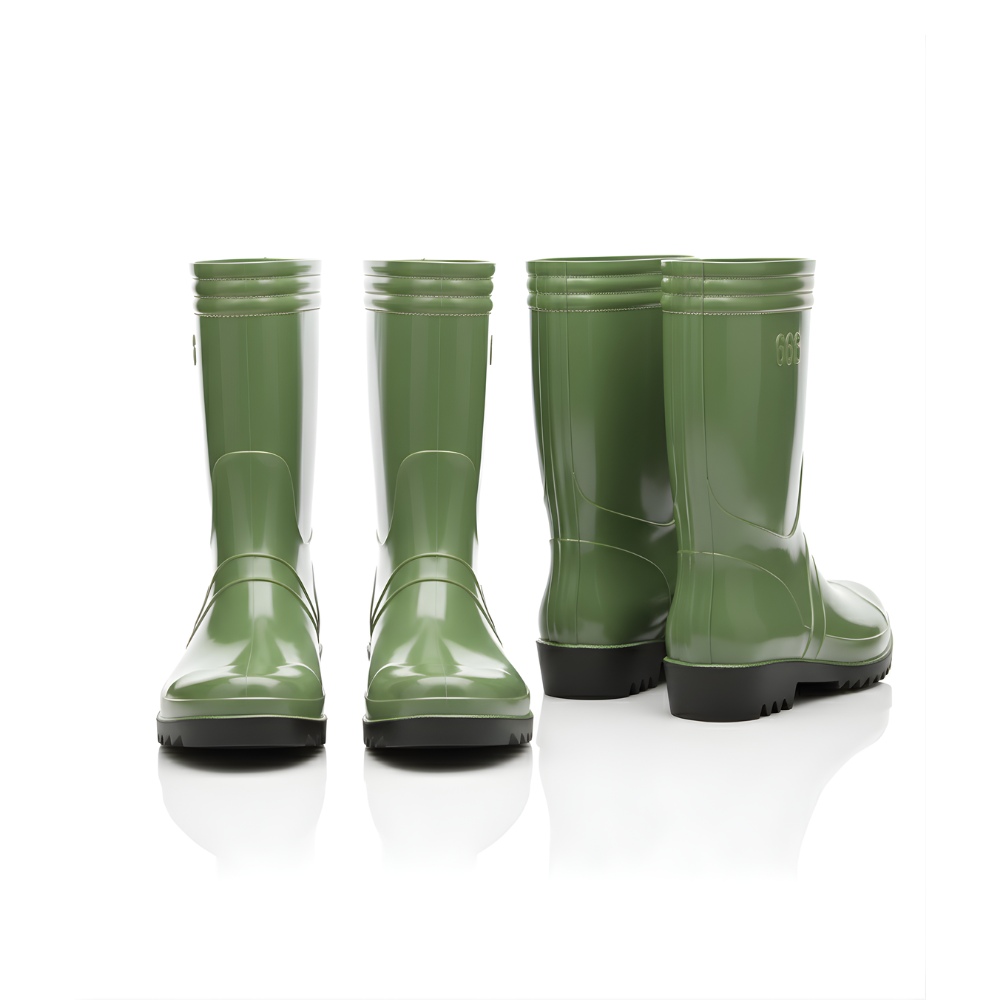 Sepatu Boot Karet Warna Hijau Anti Air & Anti Slip – Tinggi 25 cm, Kuat, Lentur & Nyaman Dipakai