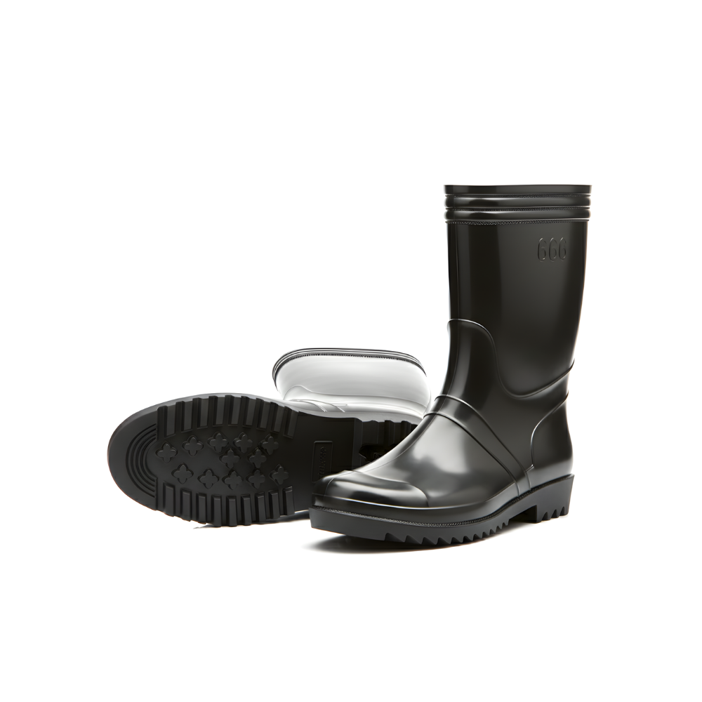 Sepatu Boot Karet Warna Hitam Anti Air & Anti Slip – Tinggi 25 cm, Kuat, Lentur & Nyaman Dipakai