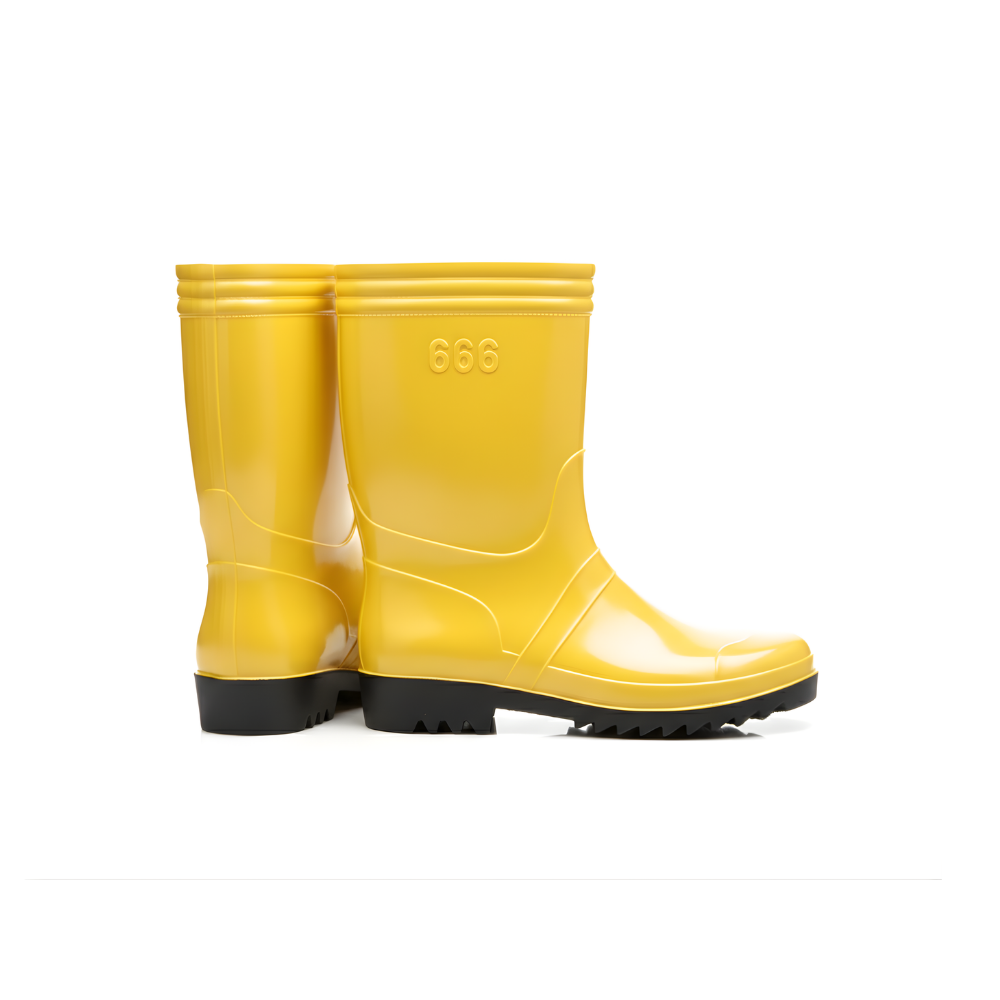 Sepatu Boot Karet Warna Kuning Anti Air & Anti Slip – Tinggi 25 cm, Kuat, Lentur & Nyaman Dipakai