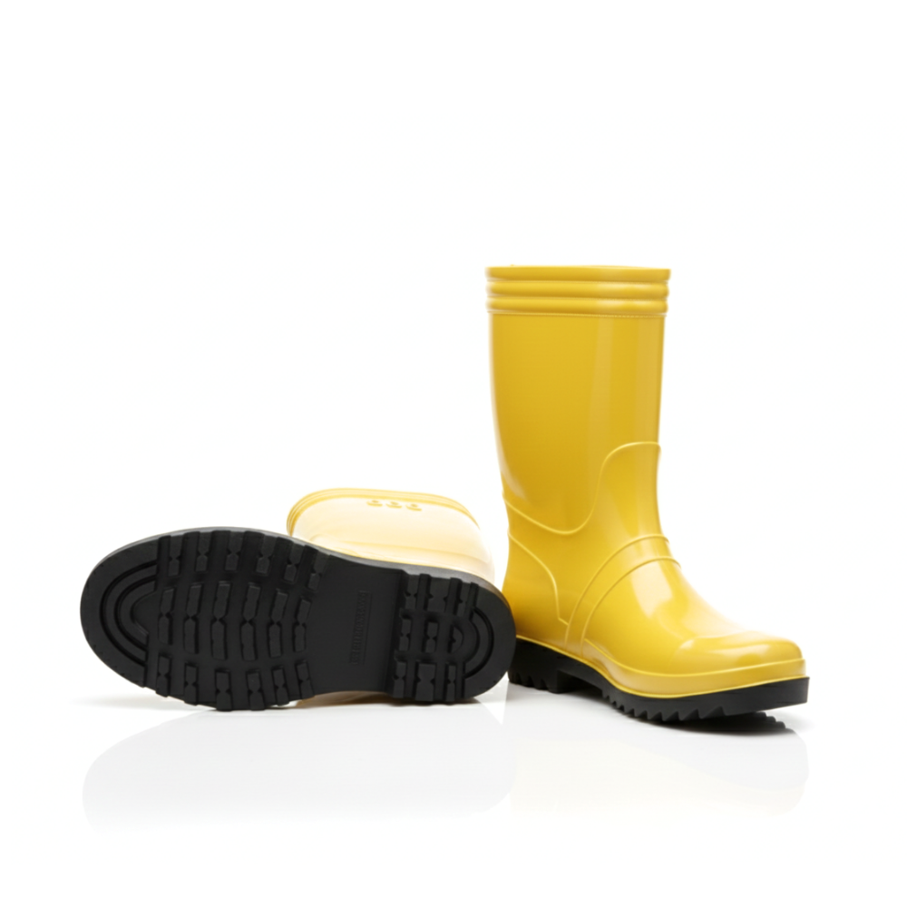 Sepatu Boot Karet Warna Kuning Anti Air & Anti Slip – Tinggi 25 cm, Kuat, Lentur & Nyaman Dipakai