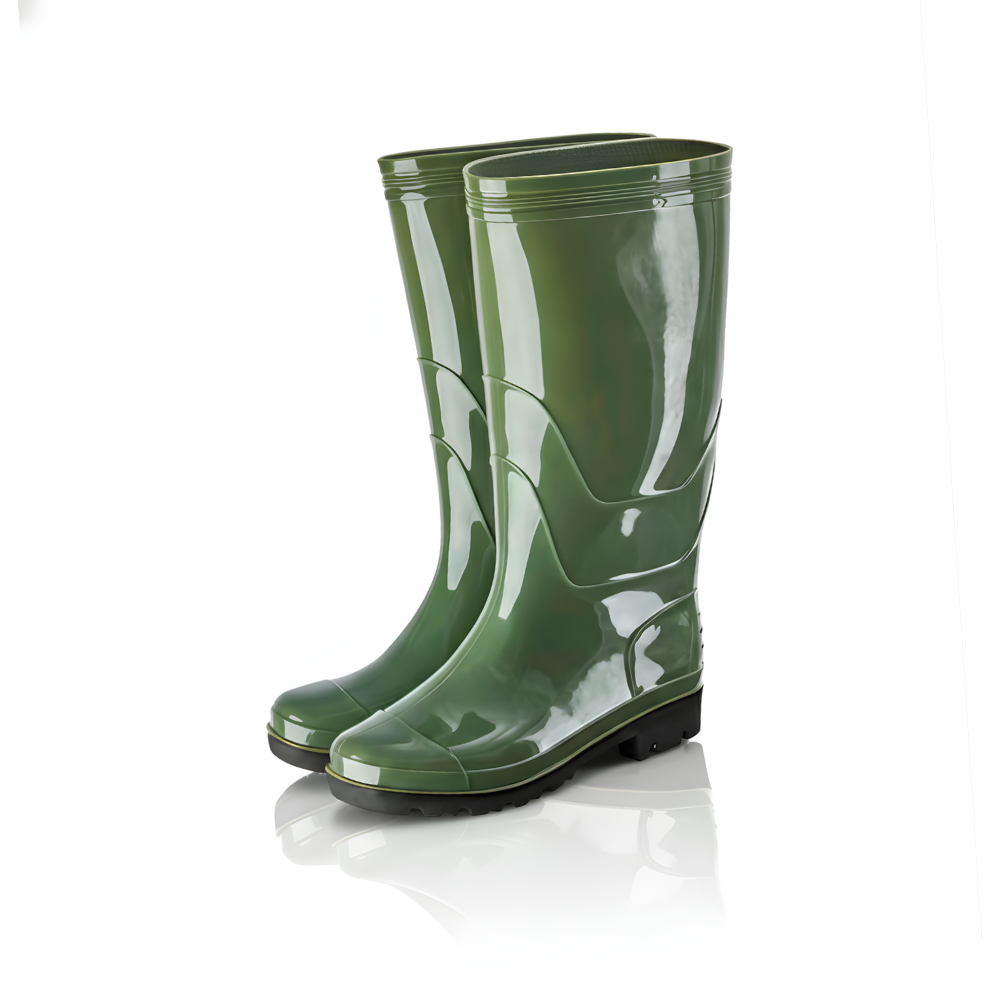 Sepatu Boot Karet PVC Premium Warna Hijau Anti Air & Anti Slip – Tinggi 38 cm, Kuat, Lentur & Nyaman Dipakai