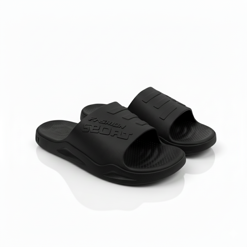 SSBO Sandal Pria Fashion Sports PVC Hitam – Sol Nyaman & Stylish