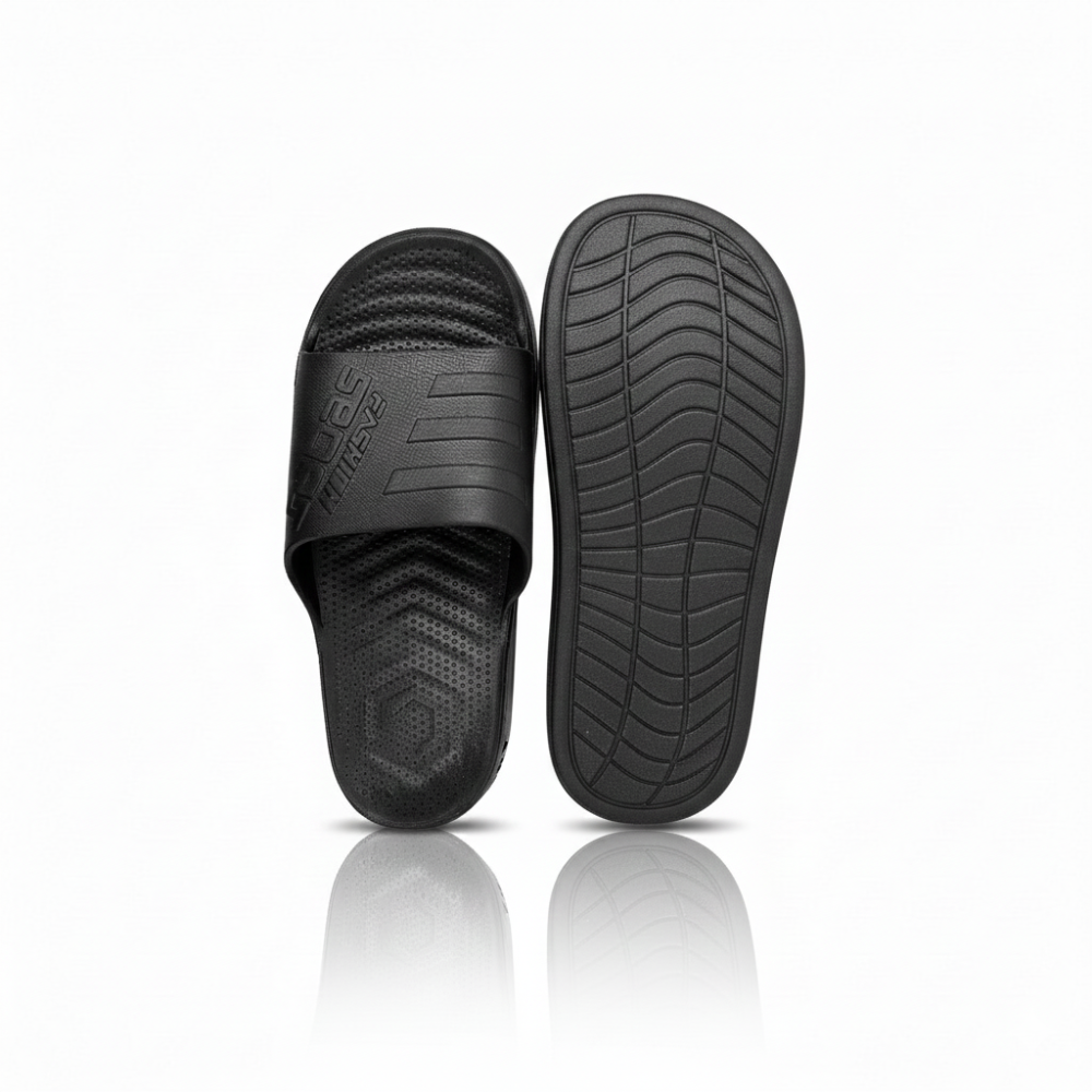 SSBO Sandal Pria Fashion Sports PVC Hitam – Sol Nyaman & Stylish