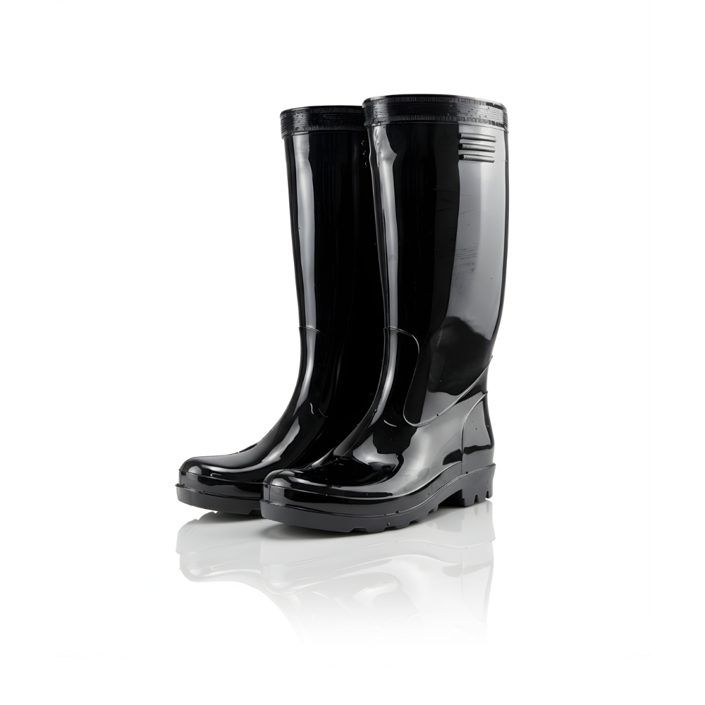Sepatu Boot Karet PVC Premium Warna Hitam Anti Air & Anti Slip – Tinggi 35 cm, Kuat, Lentur & Nyaman Dipakai