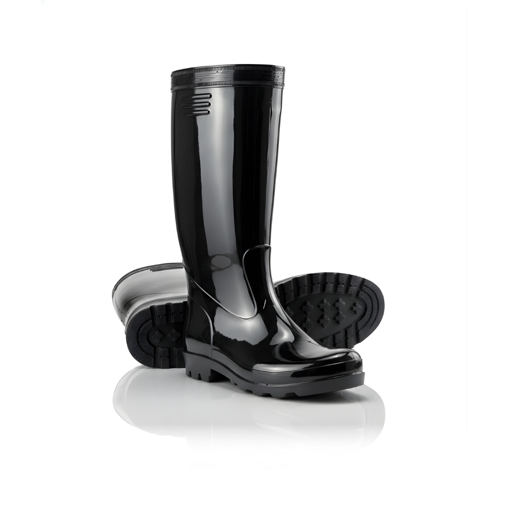 Sepatu Boot Karet PVC Premium Warna Hitam Anti Air & Anti Slip – Tinggi 35 cm, Kuat, Lentur & Nyaman Dipakai