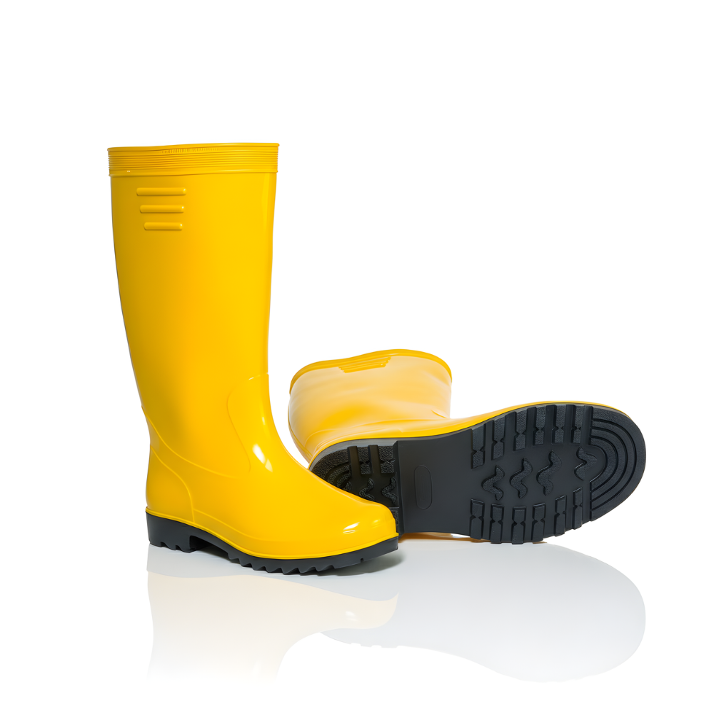 Sepatu Boot Karet PVC Premium Warna Kuning Anti Air & Anti Slip – Tinggi 38 cm, Kuat, Lentur & Nyaman Dipakai