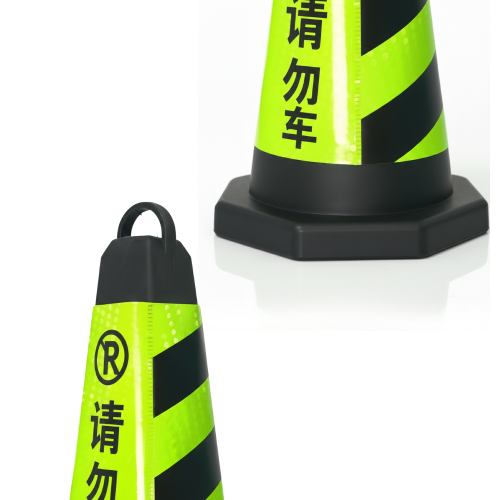 Traffic Cone 65 cm SSBO – Kerucut Pembatas Jalan Warna Kuning “No Parkir”, Cocok untuk Area Ruko & Umum