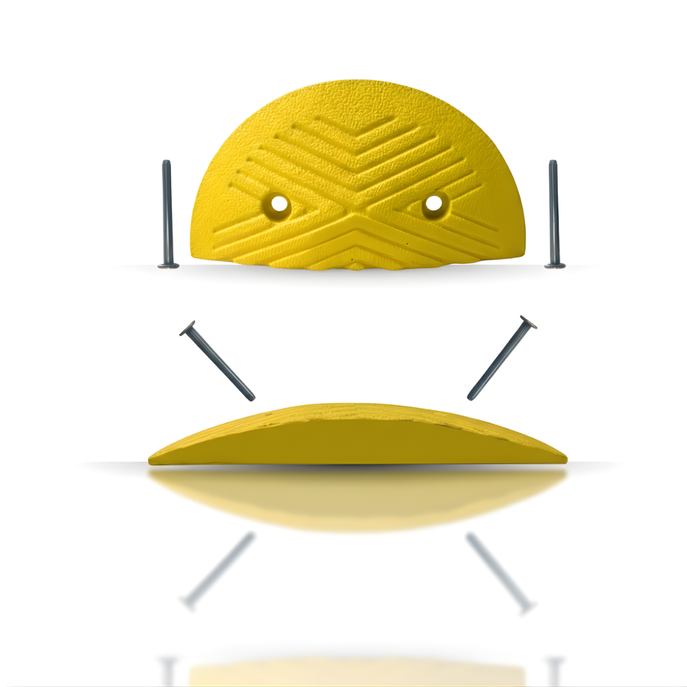 2 Ujung Polisi Tidur SSBO 4×18×35 cm – Warna Kuning + 4 Baut Pemasangan, Anti Slip & Mudah Dipasang