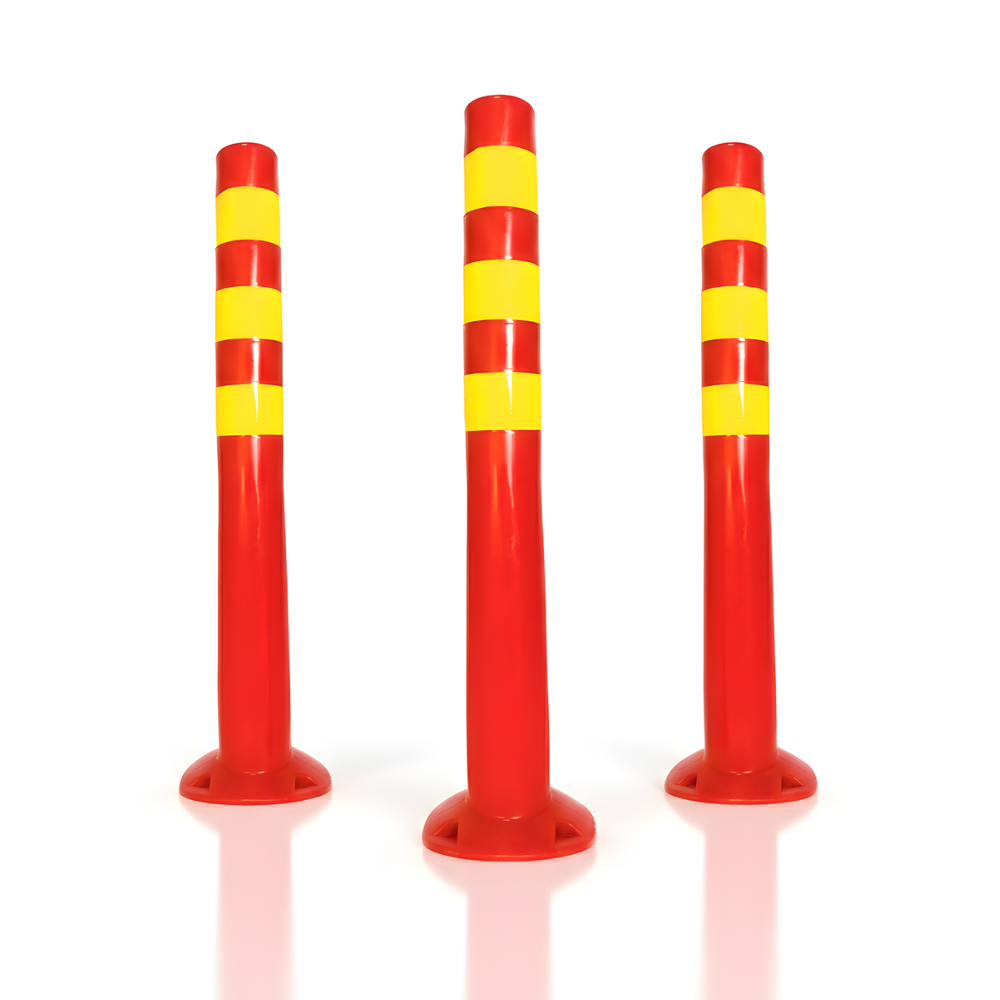 Tiang Lalu Lintas SSBO – Fleksibel, Tinggi 70 cm, Diameter 15 cm, Reflektif & Anti Benturan