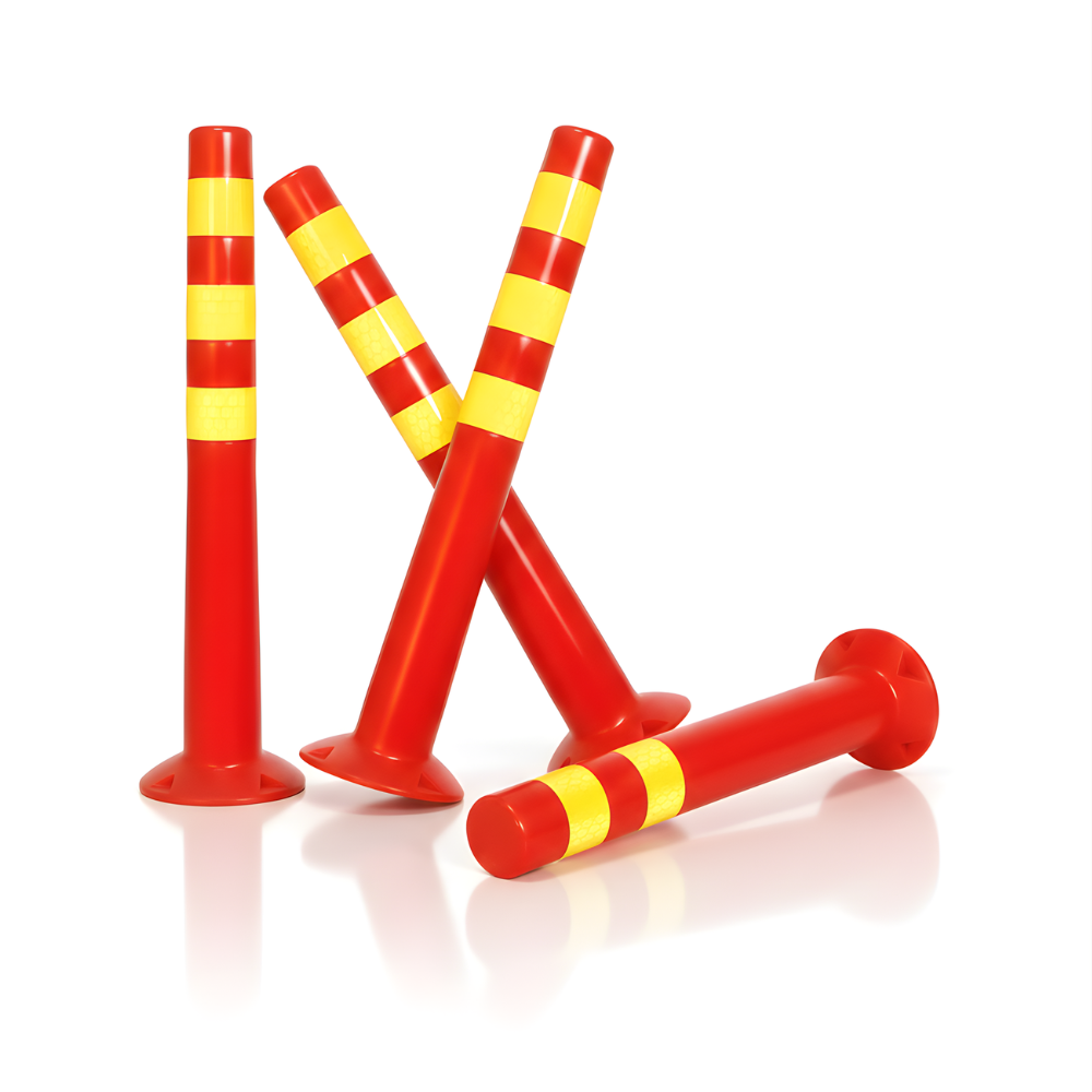 Tiang Lalu Lintas SSBO – Fleksibel, Tinggi 70 cm, Diameter 15 cm, Reflektif & Anti Benturan