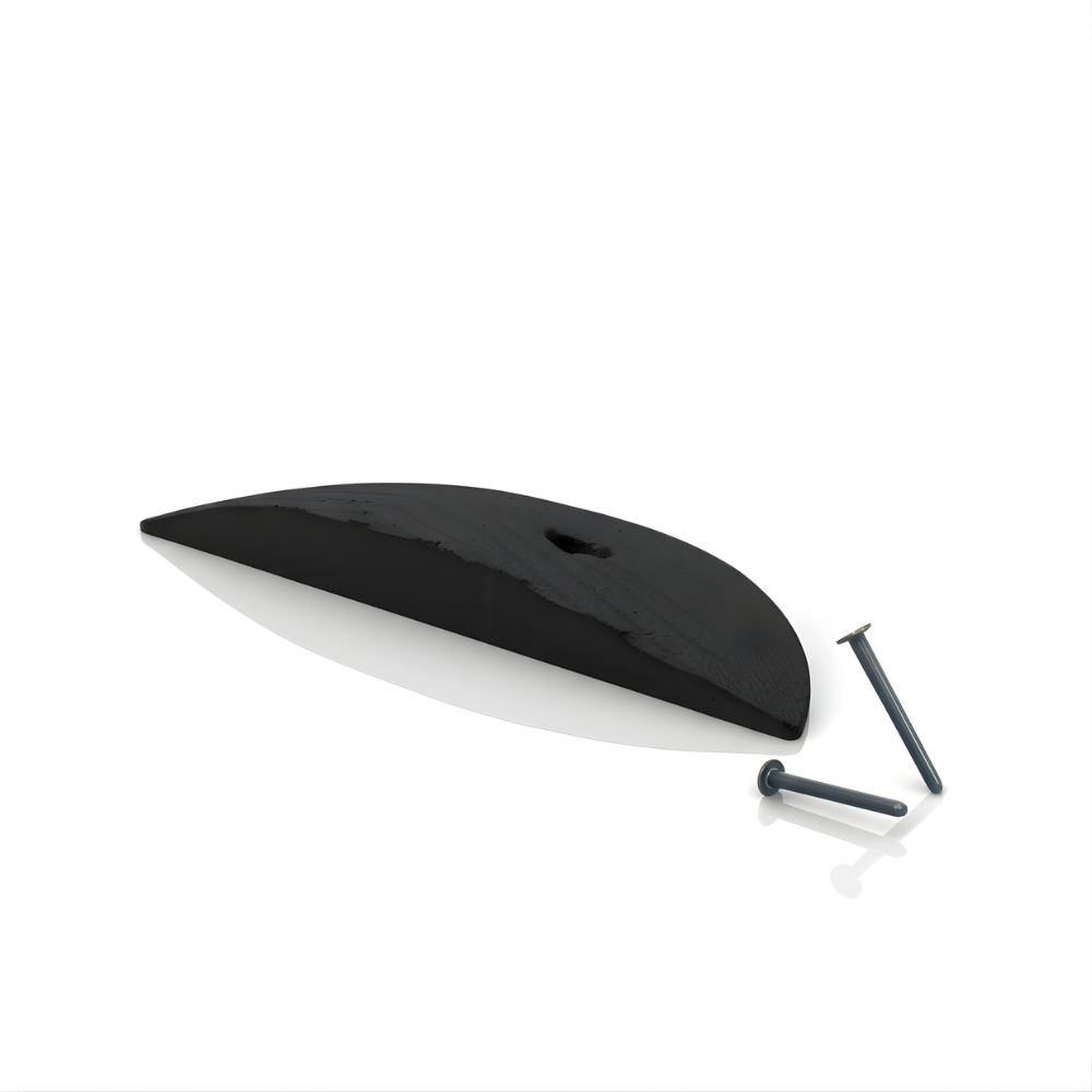 Ujung Polisi Tidur SSBO 4×18×35 – Warna Hitam + 2 Baut Pemasangan, Anti Slip & Mudah Dipasang