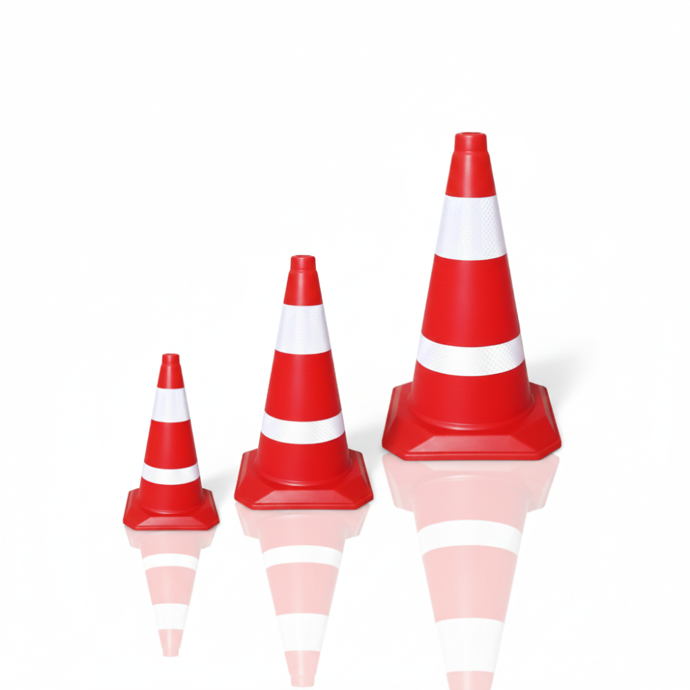 Traffic Cone SSBO – Kerucut Pembatas Jalan Tinggi 30, 50, 70 cm, Reflektor Terang, Ringan, Stabil & Tahan Cuaca