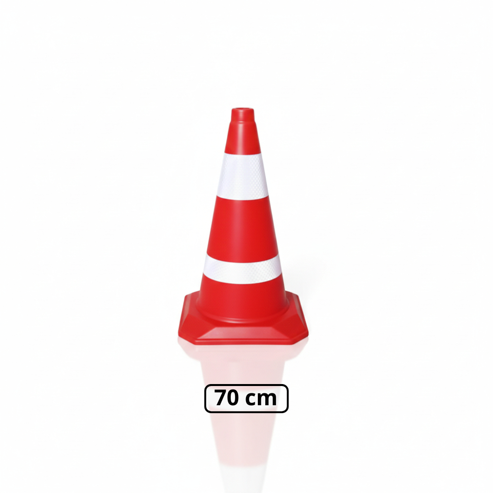 Traffic Cone SSBO – Kerucut Pembatas Jalan Tinggi 30, 50, 70 cm, Reflektor Terang, Ringan, Stabil & Tahan Cuaca