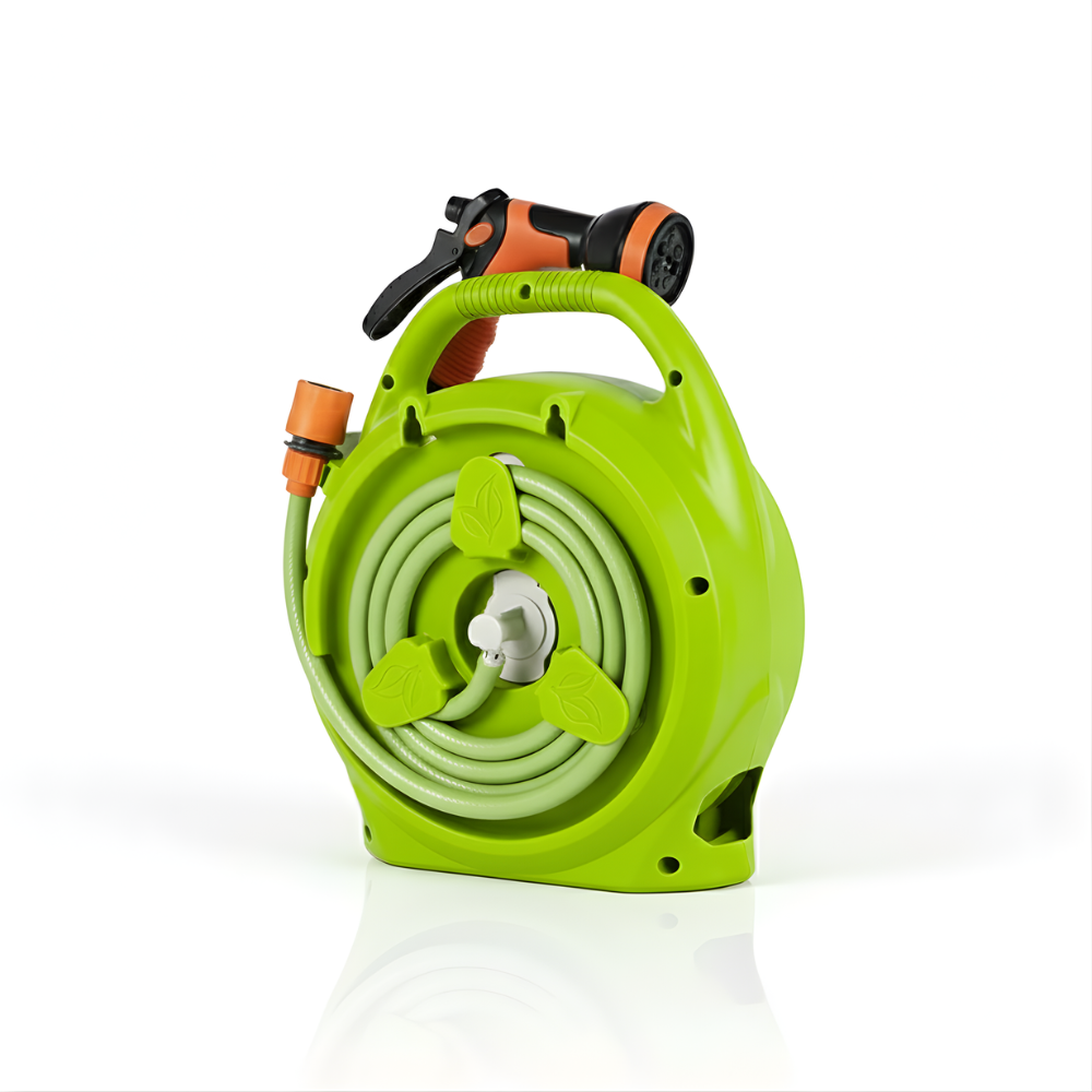 SSBO Selang Air Roll 12 Meter Warna Hijau – Gulung Manual, Dengan Semprotan, Tanpa Stand, Praktis & Fleksibel