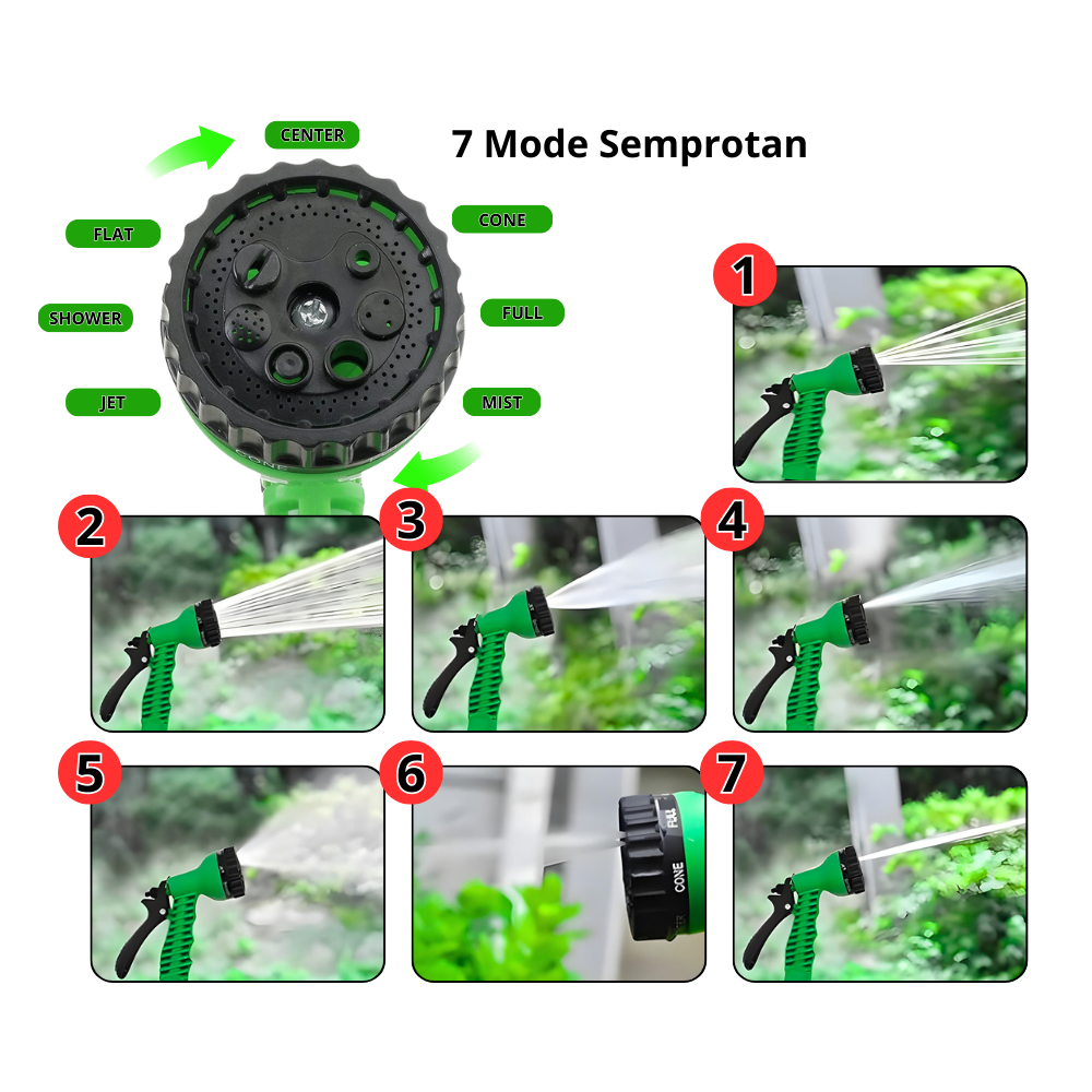 Set Nozzle & Konektor SSBO – Paket Kepala Semprot dan Konektor Selang untuk Taman & Cuci Kendaraan, Tekanan Kuat dan Anti Bocor