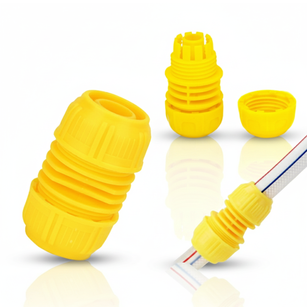 Sambungan Selang Air Warna Kuning SSBO – Coupler Penghubung Selang ke Selang, Anti Bocor, Kuat & Mudah Dipasang
