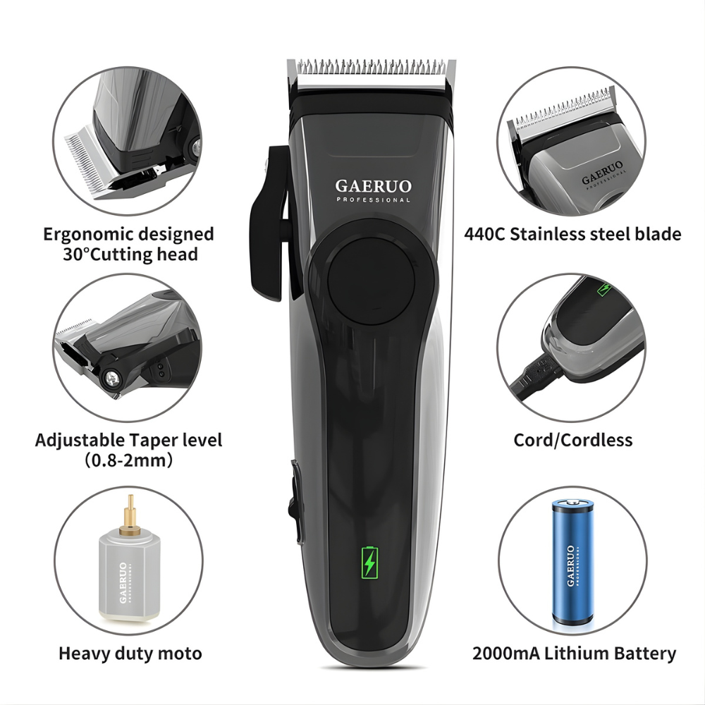 GAERUO RFC-1713 – Alat Cukur Elektrik Multifungsi Waterproof USB Rechargeable untuk Pria Modern