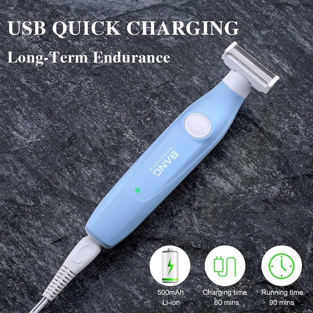 Alat Cukur Elektrik QS-031 Warna Biru – Shaver Waterproof IPX7 dengan Blade Tajam & Pengisian USB Cepat
