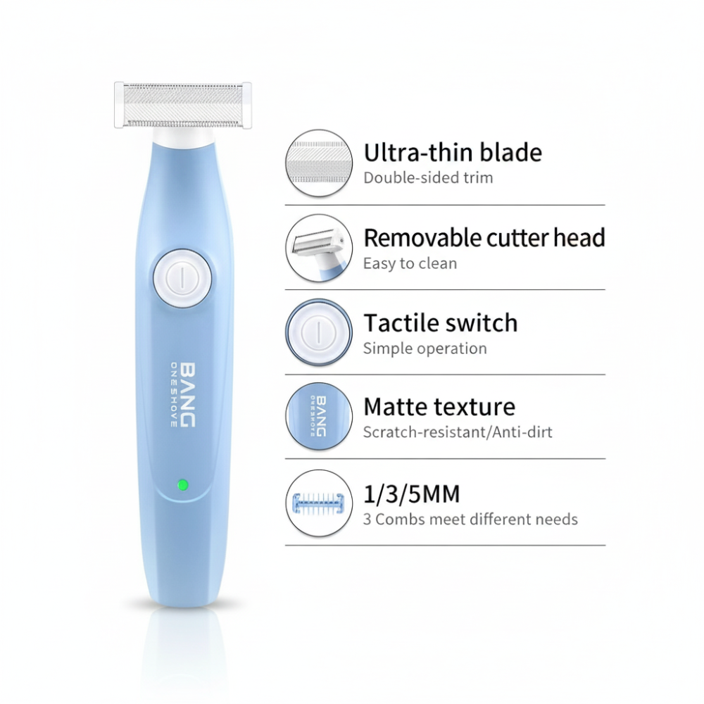 Alat Cukur Elektrik QS-031 Warna Biru – Shaver Waterproof IPX7 dengan Blade Tajam & Pengisian USB Cepat