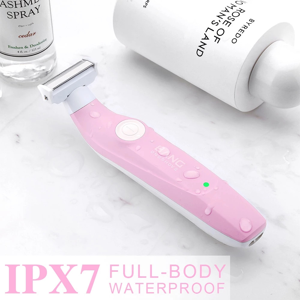 Alat Cukur Elektrik QS-031 Warna Pink – Shaver Waterproof IPX7 dengan Blade Tajam & Pengisian USB Cepat