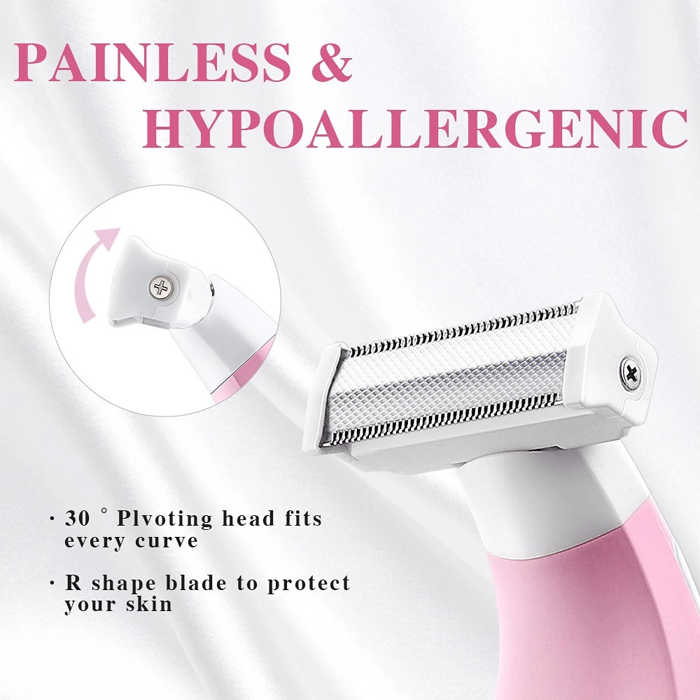 Alat Cukur Elektrik QS-031 Warna Pink – Shaver Waterproof IPX7 dengan Blade Tajam & Pengisian USB Cepat