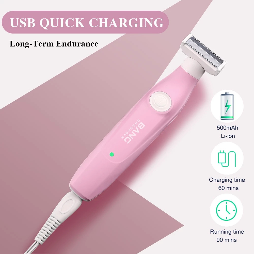 Alat Cukur Elektrik QS-031 Warna Pink – Shaver Waterproof IPX7 dengan Blade Tajam & Pengisian USB Cepat