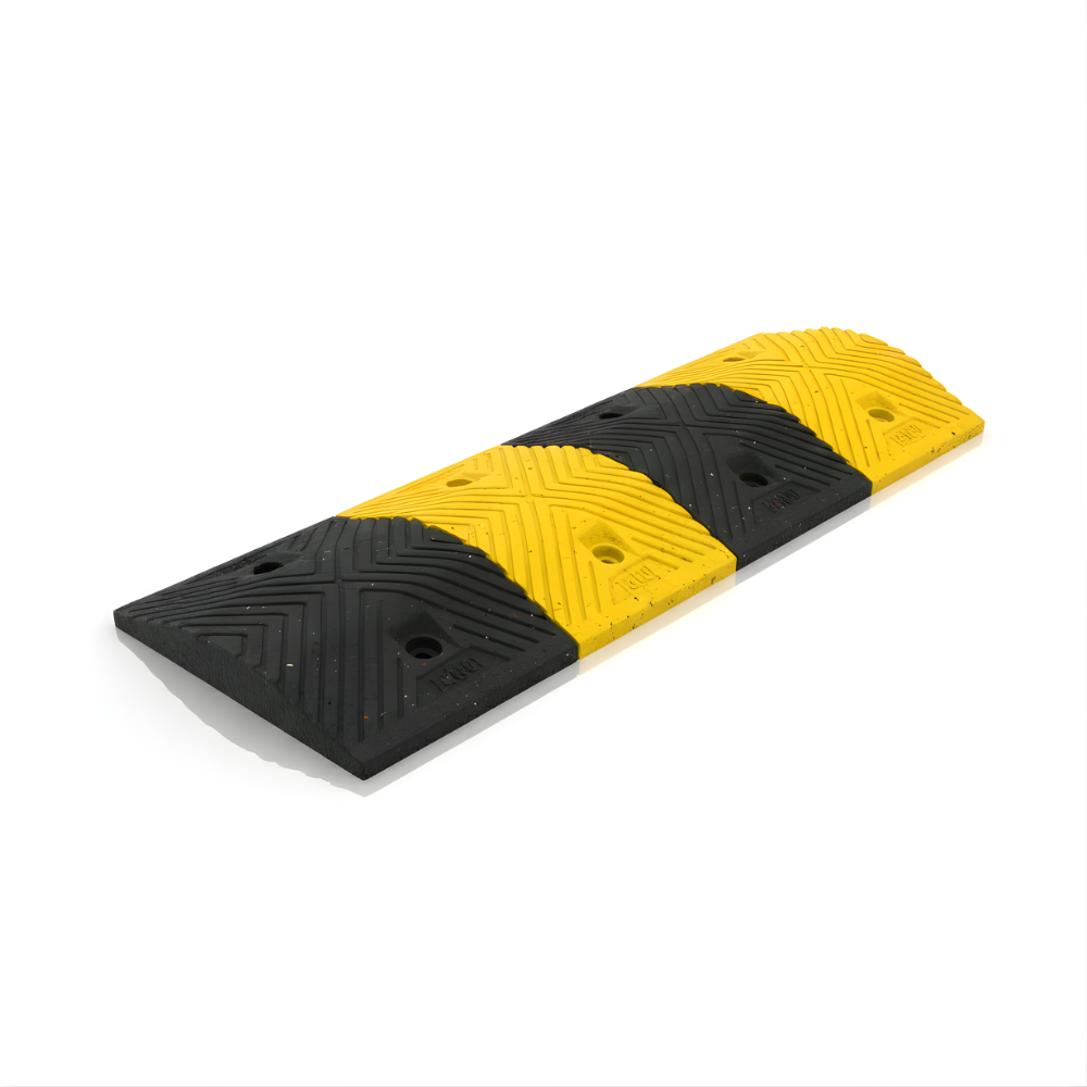 Polisi Tidur Karet SSBO 4 cm – Ukuran 100×35 cm, Warna Hitam Kuning Reflektif & Anti Slip