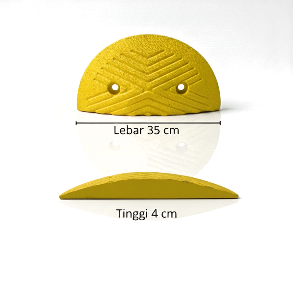 Ujung Polisi Tidur SSBO 4×18×35 – Warna Kuning, Anti Slip & Mudah Dipasang