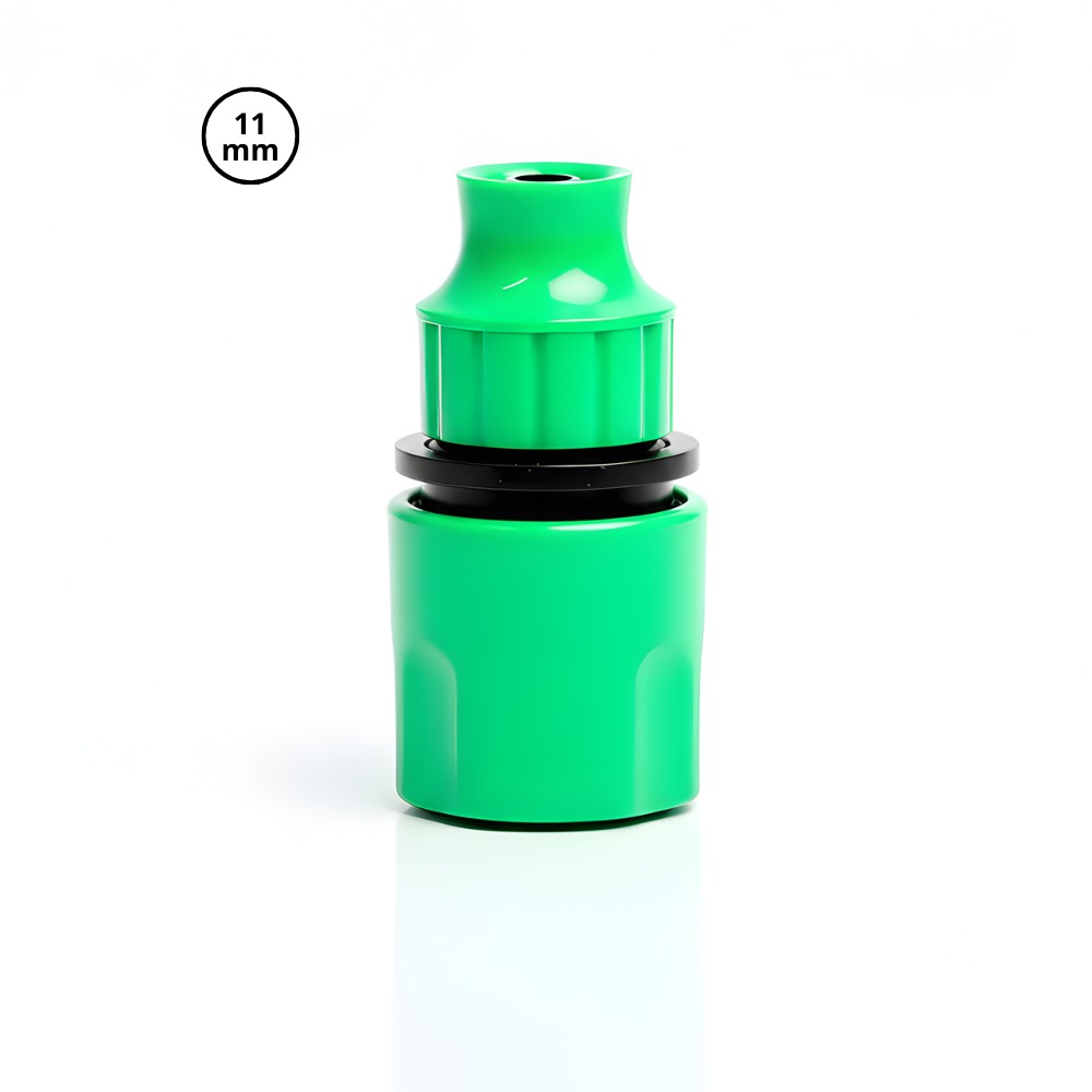 Konektor Selang PE 11 mm Warna Hijau – Konektor Anti Bocor untuk Irigasi Tetes